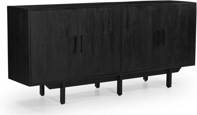 Giga Meubel Dressoir Zwart Mangohout 180x40x80cm Dressoir Jip