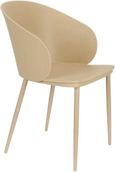 Giga Meubel Eetkamerstoel Beige Staal Zitdiepte 44cm 57x54x81cm Gigi