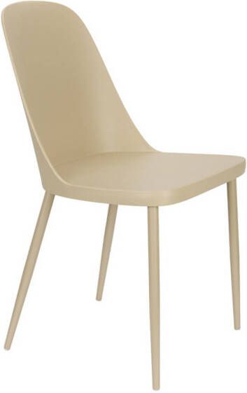 Giga Meubel Eetkamerstoel Beige Staal Zithoogte 47cm 53x46x85cm Pip