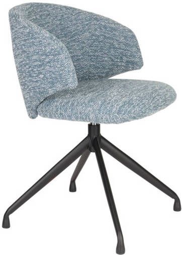 Giga Meubel Eetkamerstoel Blauw Stof Zithoogte 51cm 57x55x78cm Balado