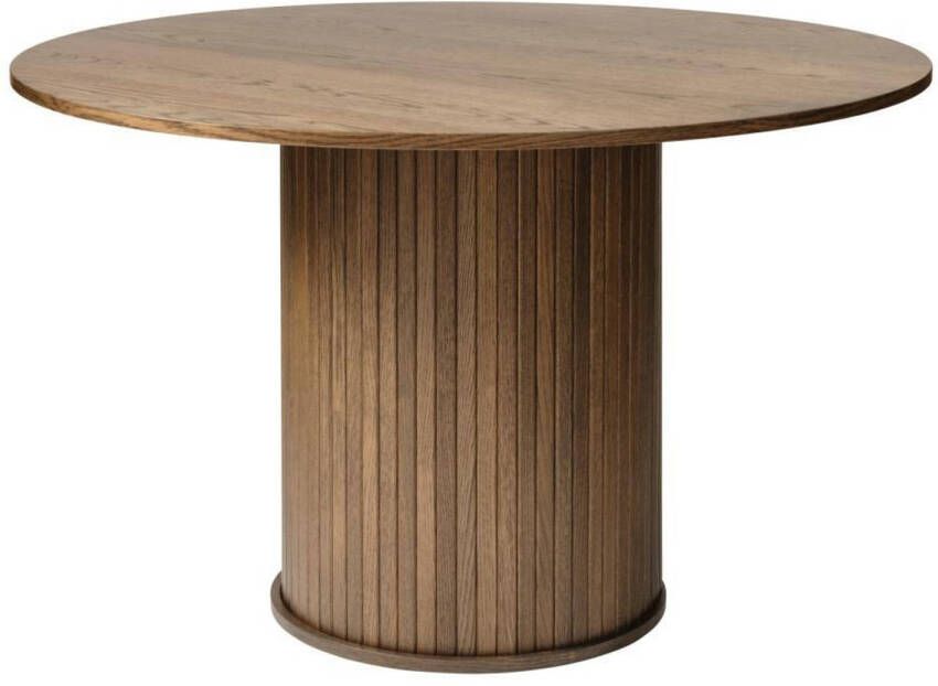 Giga Living Eettafel Eikenhout Donkerbruin Ø120cm 2-4 Personen Tafel Nola - Foto 2