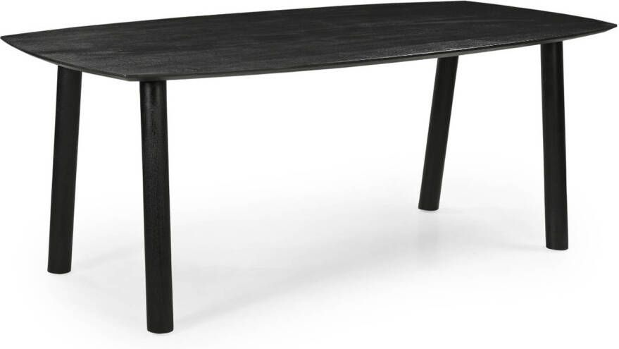 Giga Meubel Eettafel Deens Ovaal 200cm Zwart Mangohout Leone