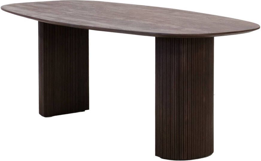 Giga Meubel Eettafel Deens Ovaal 240cm Donkerbruin Mangohout Feline