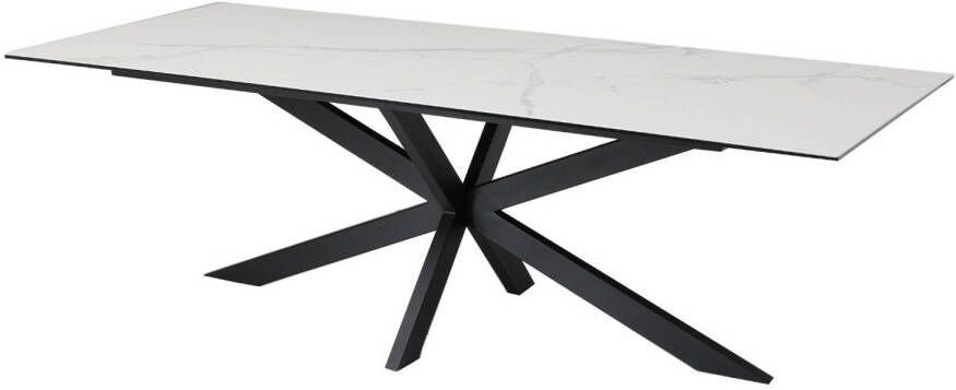 Giga Meubel Eettafel Rechthoek 200cm Keramisch Wit X-Poot Alesso