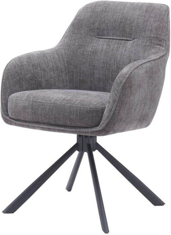 Giga Meubel Giga Living Eetkamerstoel Antraciet Stof Incl. Rugleuning 65x59x86cm Select Avola