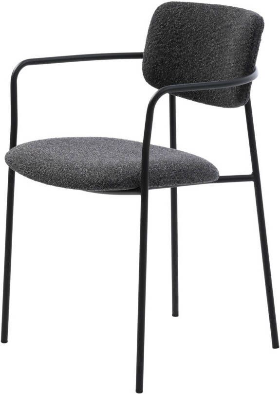 Giga Meubel Giga Living Eetkamerstoel Donkergrijs Stof 53 5x55x77cm Zama