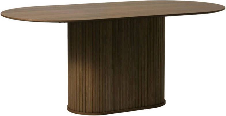 Giga Meubel Giga Living Eettafel Ovaal 180cm Donkerbruin Eikenhout Nola