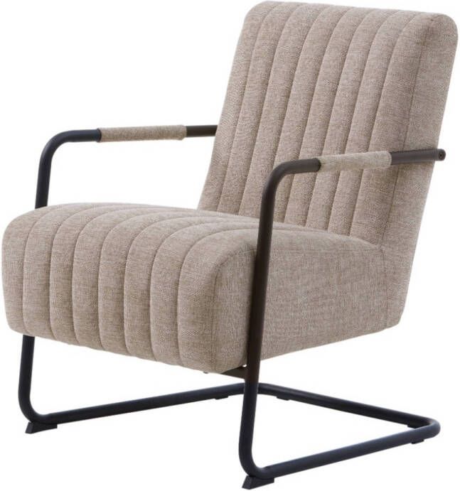 Giga Meubel Giga Living Fauteuil Stof Metaal Zandkleur Incl. Armleuning Trout