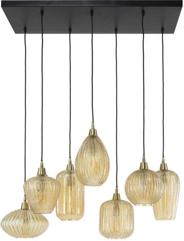 Giga Meubel Hanglamp Amberkleurig Pattern Mix 7-Lichts