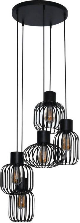 Giga Meubel Hanglamp Charcoal Getrapt Mix Metaal 5-Lichts