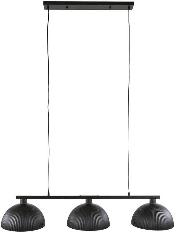 Giga Meubel Hanglamp Halfronde Kap 3-Lichts Metaal Zwart 120x30x150cm