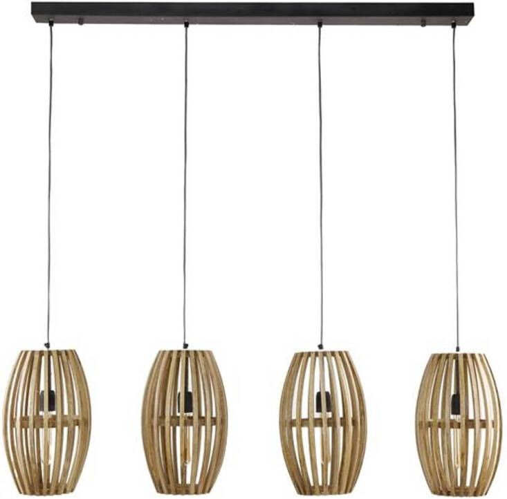 Giga Meubel Hanglamp Naturel Mangohout 4-Lichts 135x25x150cm