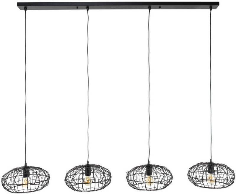 Giga Meubel Hanglamp Zwart Bruin 4-Lichts XL Lamp Connect