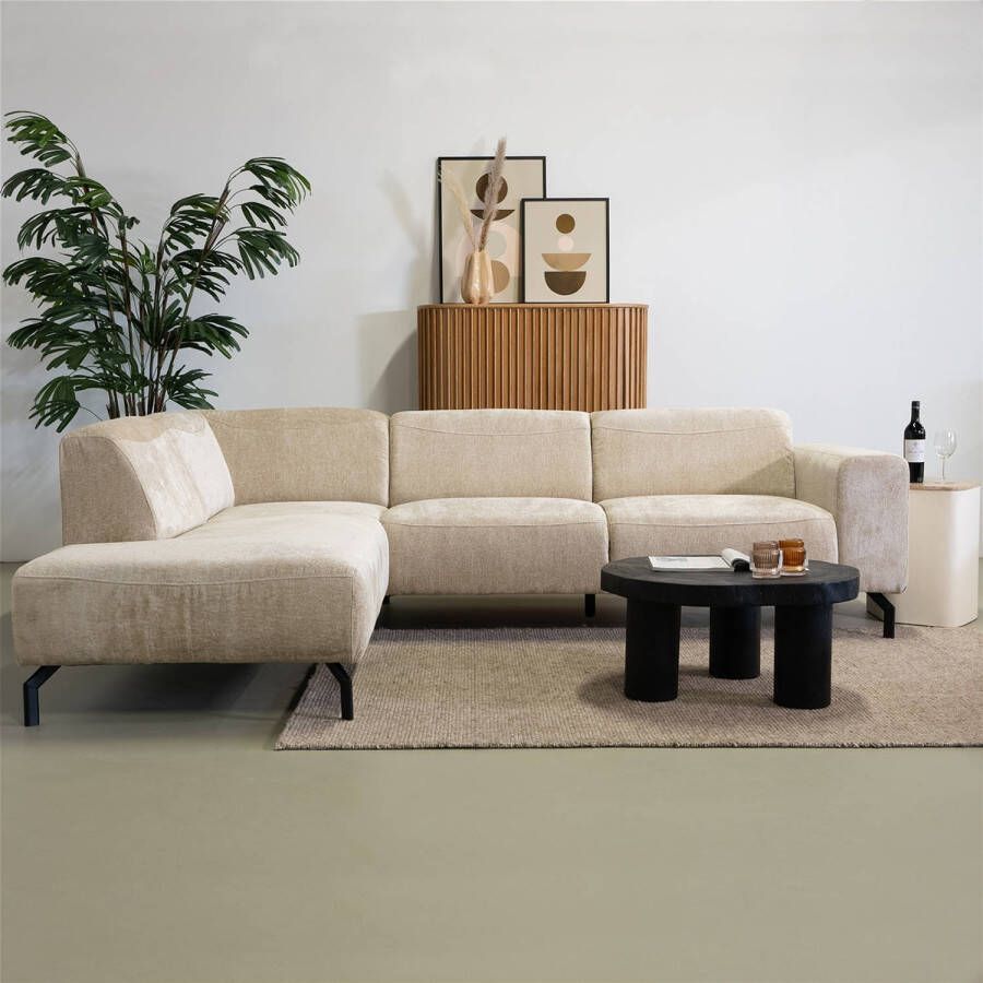 Giga Meubel Hoekbank Beige 3 5-Zits Links 275x210x77cm Milan