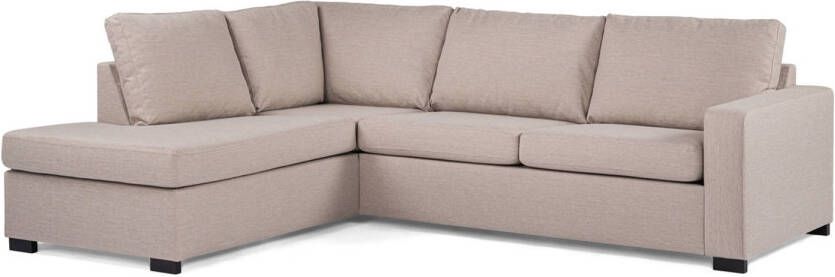 Giga Meubel Hoekbank Beige Stof 3-Zits Links 252cm Inari