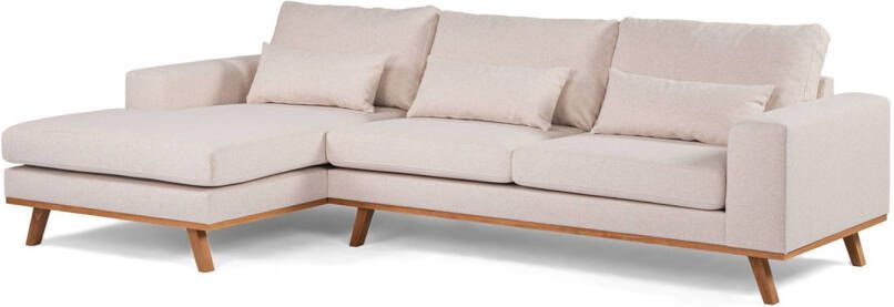 Giga Meubel Hoekbank Stof Beige 3-Zits Links Grande