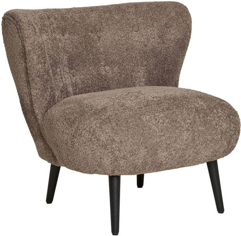 Giga Meubel House Nordic Fauteuil Bouclé Bruin Zithoogte 45cm 78x70x73cm Covelo