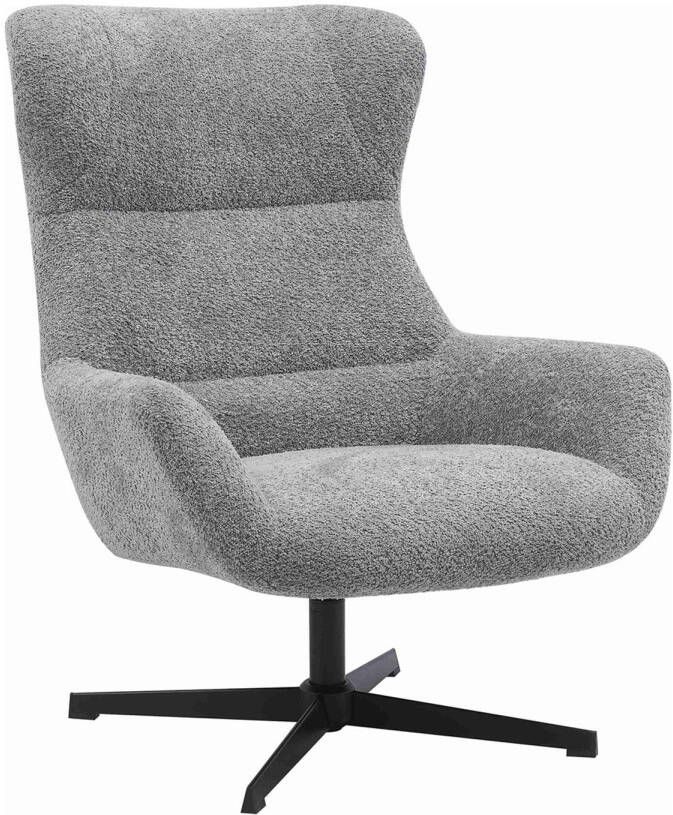 Giga Meubel House Nordic Fauteuil Draaibaar Donkergrijs Stof 89x80x101cm Bescia