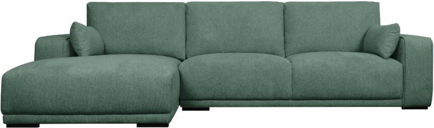 Giga Meubel Loungebank Links Groen Stof 305x105x85cm Zitdiepte 64cm