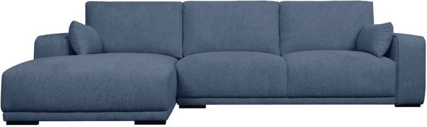 Giga Meubel Loungebank Links Blauw Stof 305x105x85cm Zitdiepte 64cm