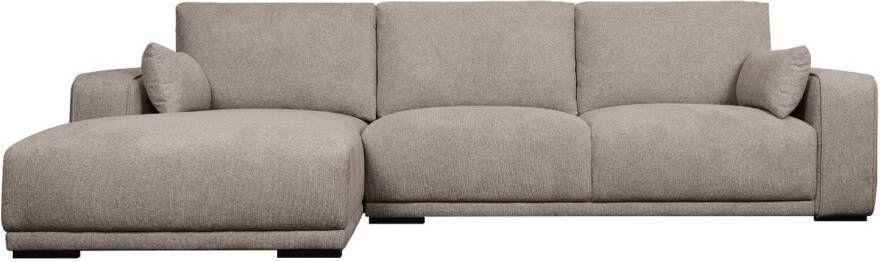 Giga Meubel Loungebank Links Zandkleur Stof 305x105x85cm Zitdiepte 64cm