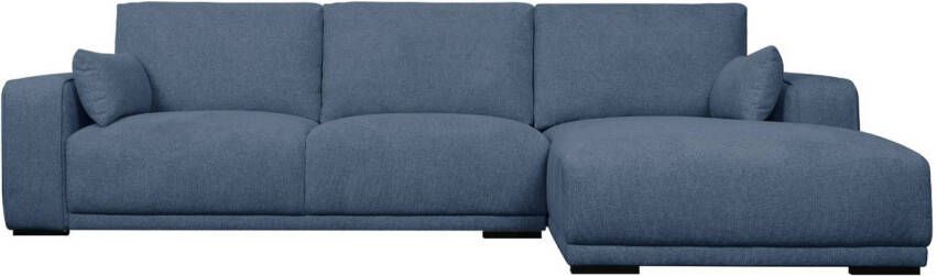 Giga Meubel Loungebank Rechts Blauw Stof 305x105x85cm Zitdiepte 64cm