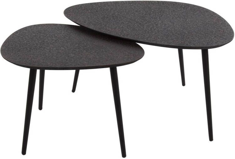 Giga Meubel Salontafel Driehoekig Metallic Grijs Set van 2