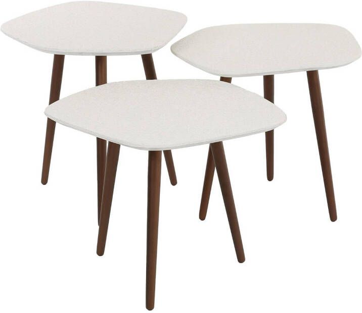 Giga Meubel Salontafel Organisch Beige Marmer Composiet Set Van 3 42x47x40cm