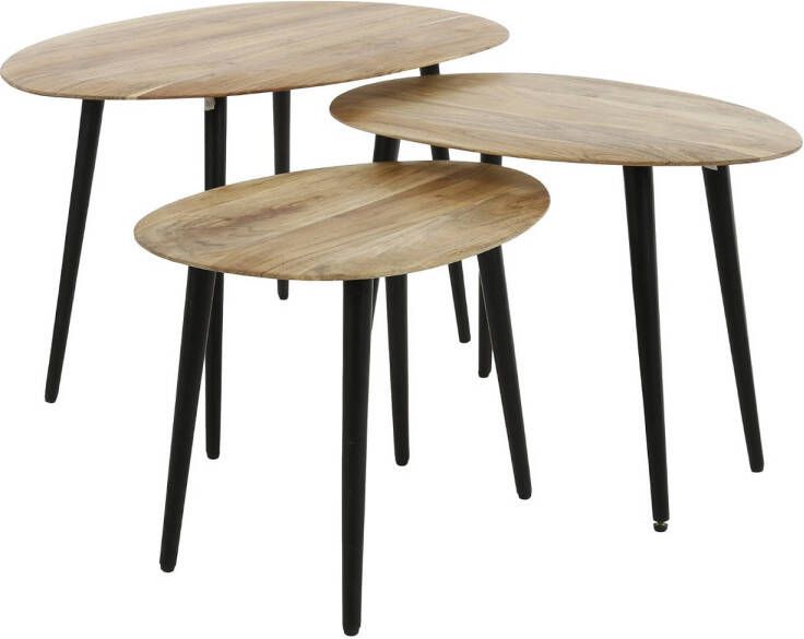 Giga Meubel Salontafel Organisch Naturel Acaciahout Set Van 3