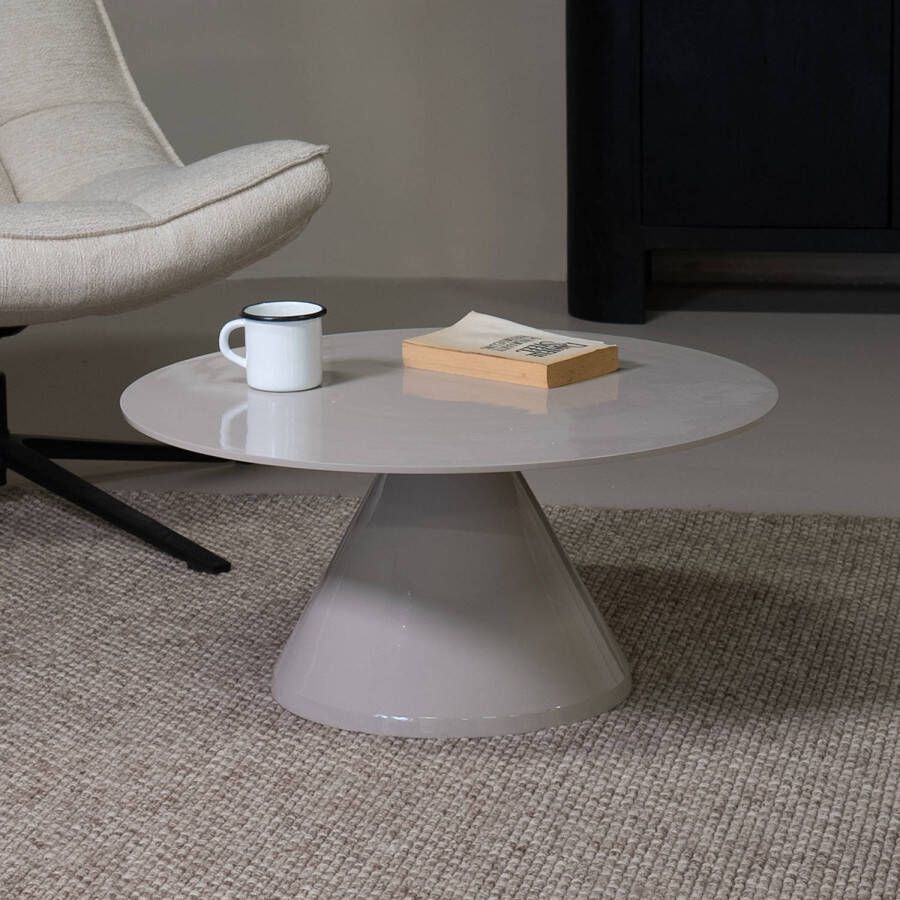 Giga Meubel Salontafel Rond Beige Aluminium Glans 69x69x33 5cm Kelsi