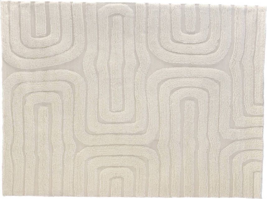 Giga Meubel Vloerkleed Rechthoek Beige Wol 200x230x2cm Fee