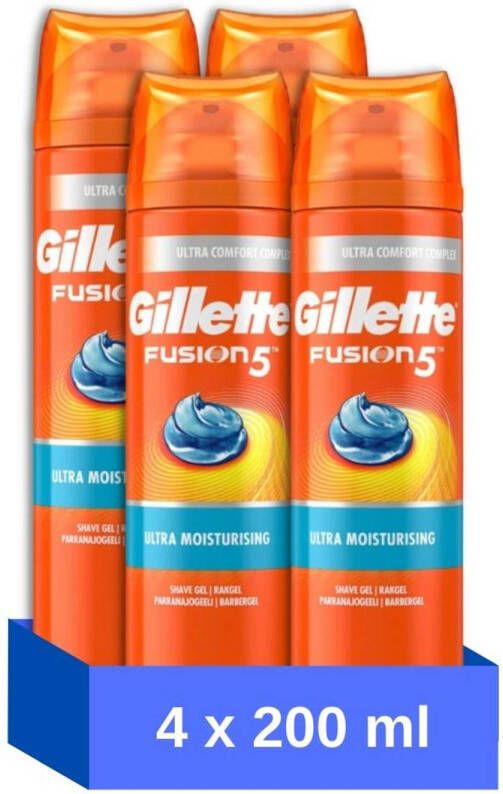 Gillette Fusion 5 Ultra Moist Shave Gel 200 ml 4 stuks