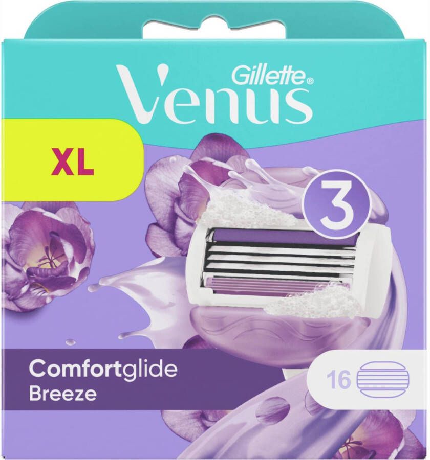 Gillette Venus Comfortglide Breeze Scheermesjes Voor Vrouwen 16 Navulmesjes Voordeelverpakking (2x8 stuks)