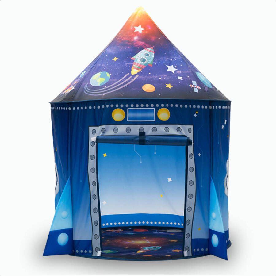 Gofun Starshuttle Speeltent 100 x 135 cm Voor Kinderen Vanaf 3 Jaar Buiten en Binnen Speeltentje Raket Blauw