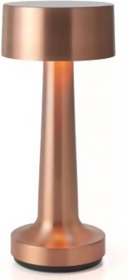 Goliving tafellamp op batterijen Oplaadbaar en dimbaar Moderne touch lamp roségoud Nachtlamp draadloos