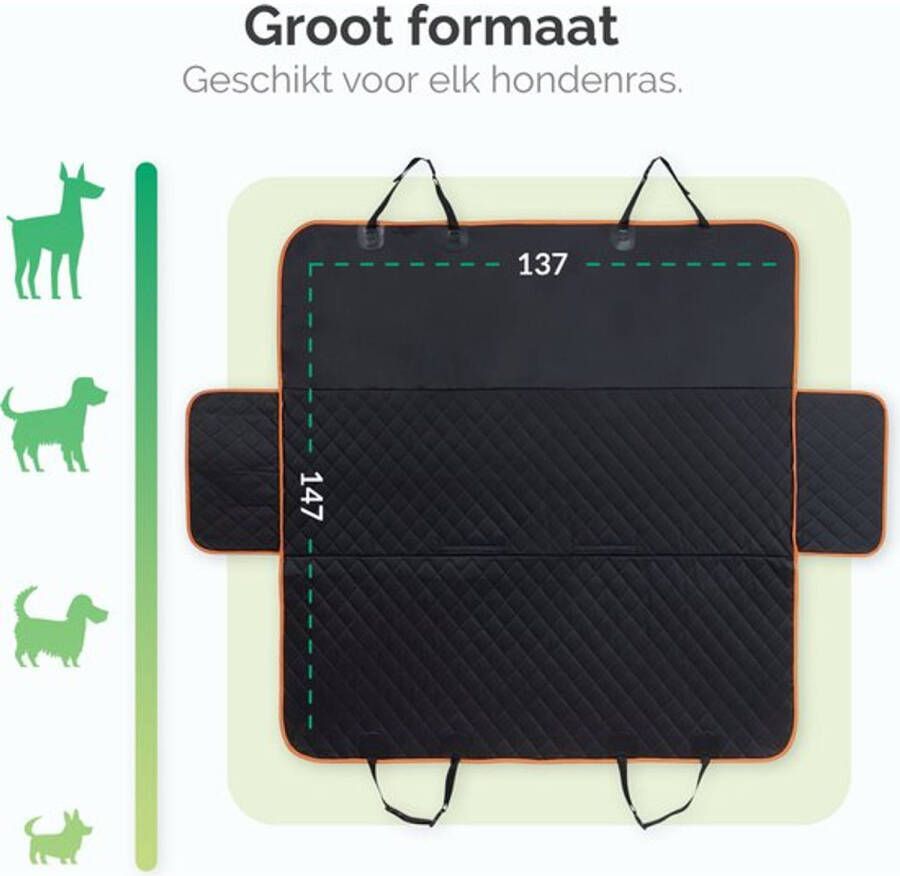 Gopets Hondendeken Auto Achterbank Hondendeken kofferbak Automand hond Beschermhoes kofferbak Met gordel Zwart