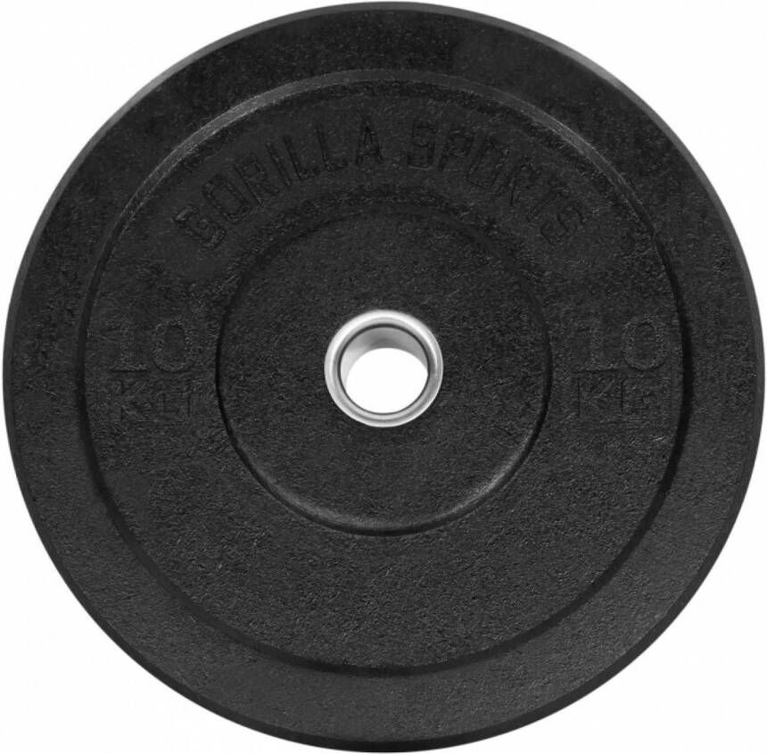 Gorilla Sports Bumper Plate Halterschijf 10 kg Rubber 50 mm