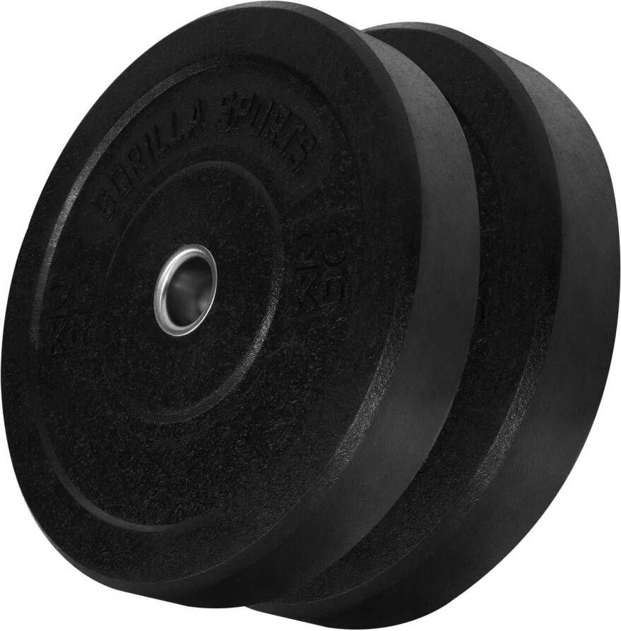 Gorilla Sports Bumper Plates 2 x 20 kg Halterschijven 40 kg Rubber 50 mm