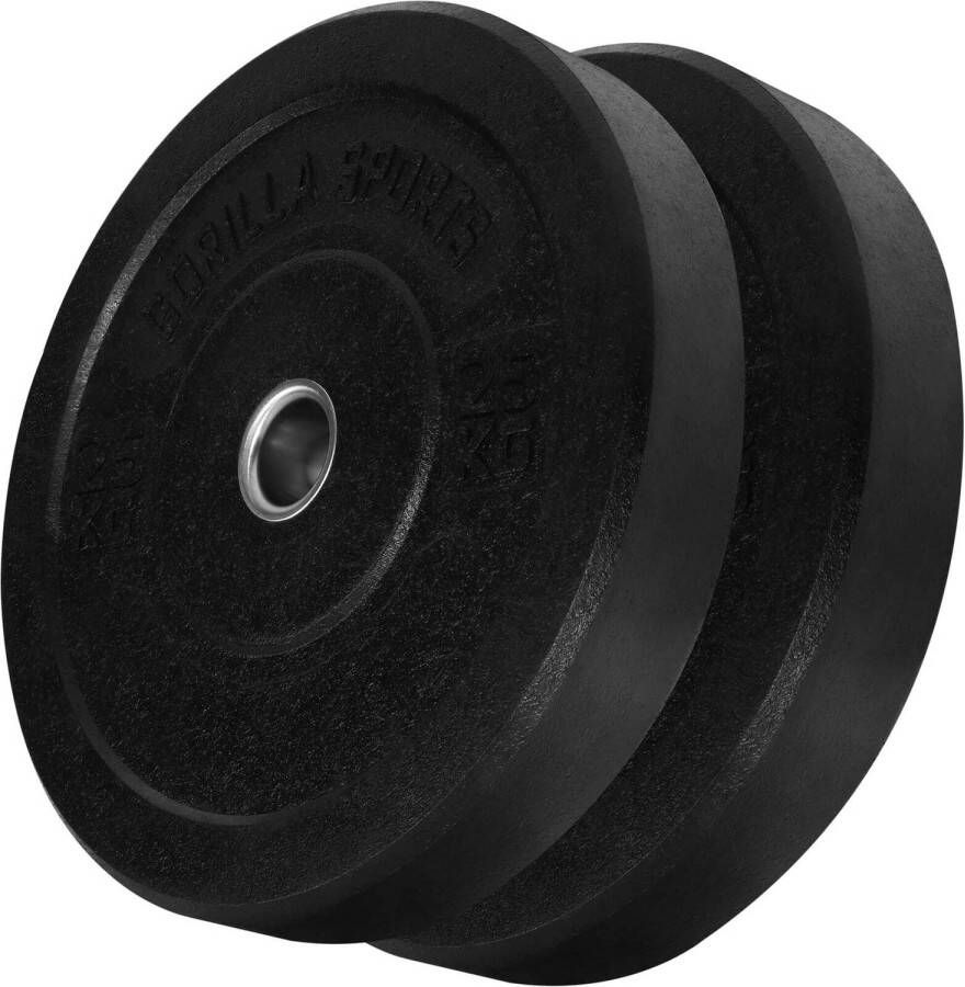 Gorilla Sports Bumper Plates 2 x 25 kg Halterschijven 50 kg Rubber 50 mm