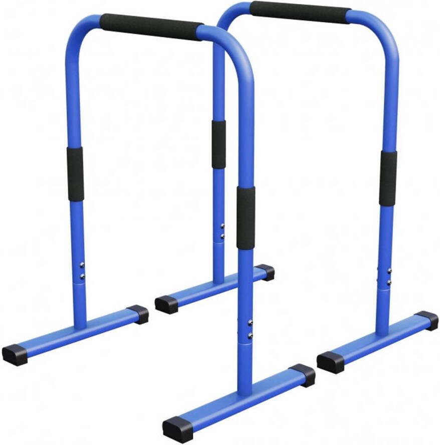 Gorilla Sports Dip Bars Deluxe Blauw Push up stand bar