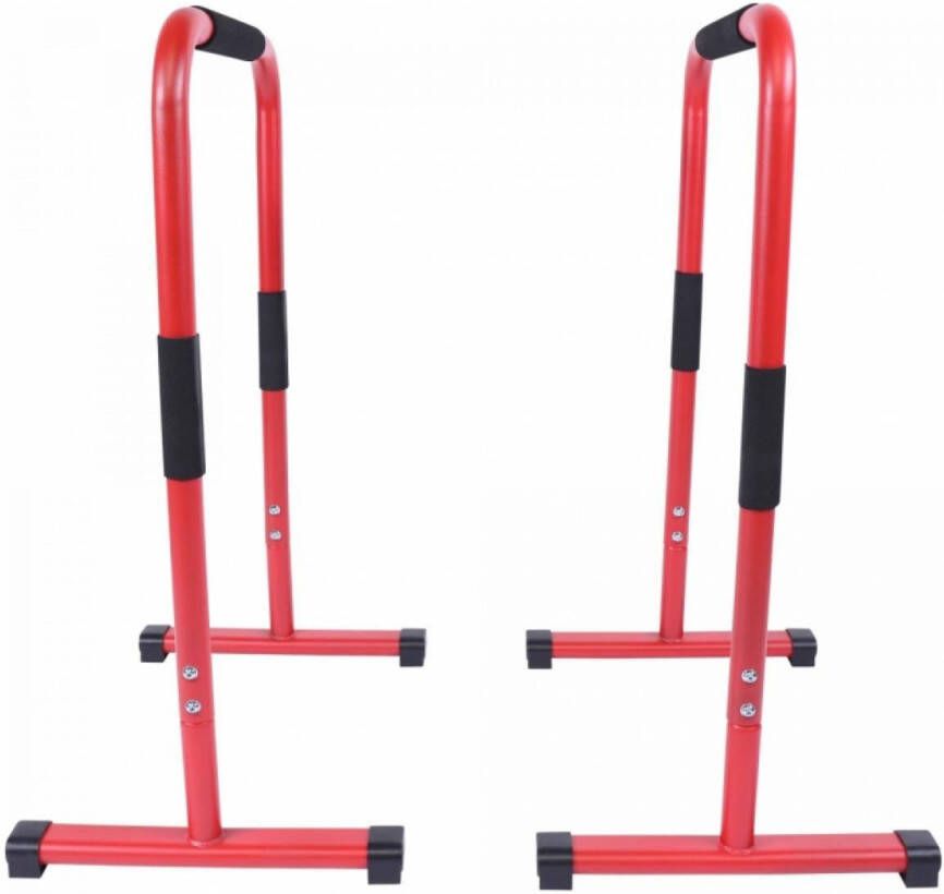 Gorilla Sports Dip Bars Deluxe Rood Push up stand bar