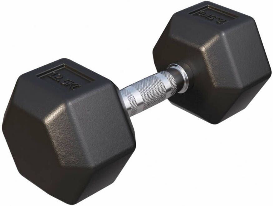 Gorilla Sports Dumbbell 1 x 12 5 kg Gietijzer Hexagon Halter