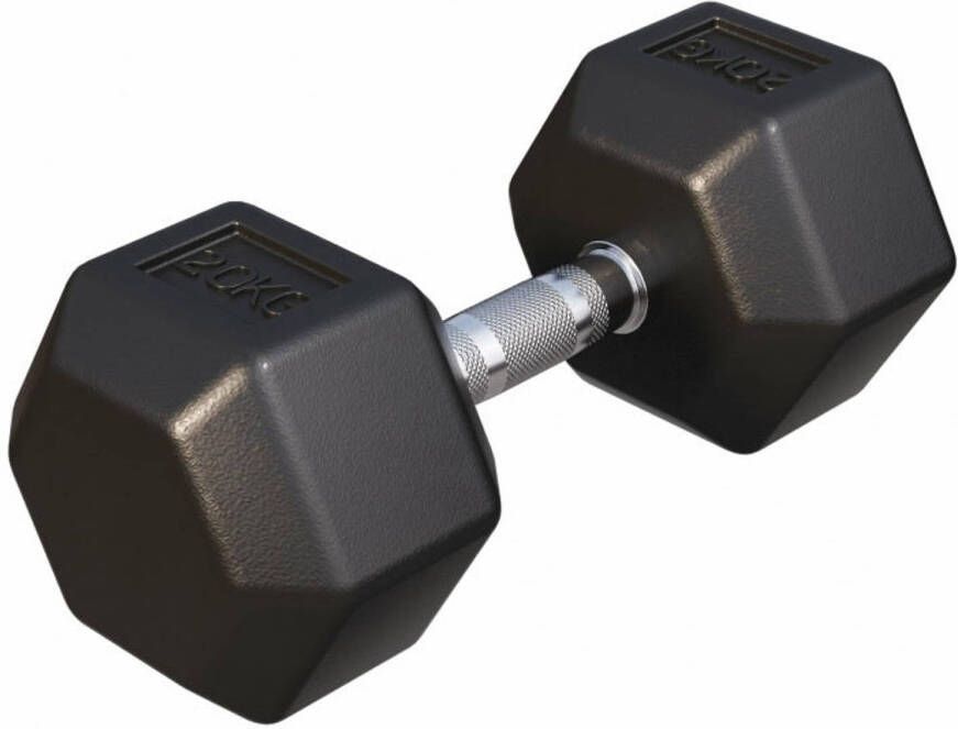 Gorilla Sports Dumbbell 1 x 20 kg Gietijzer Hexagon Halter