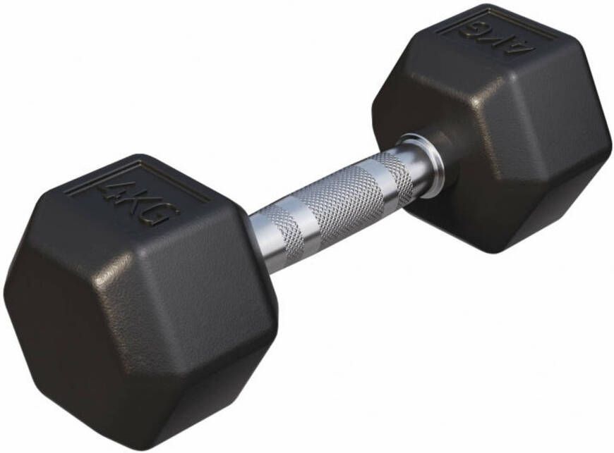 Gorilla Sports Dumbbell 1 x 4 kg Gietijzer Hexagon Halter