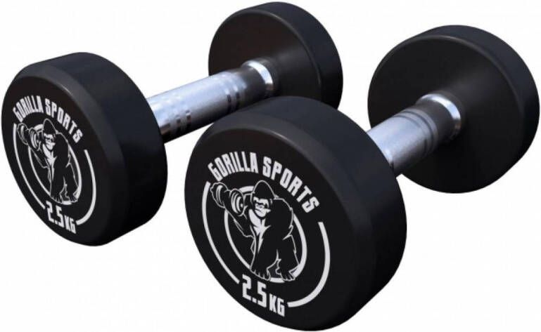 Gorilla Sports Dumbbell set 5 kg Halterset 2x2 5 kg Dumbells Gietijzer