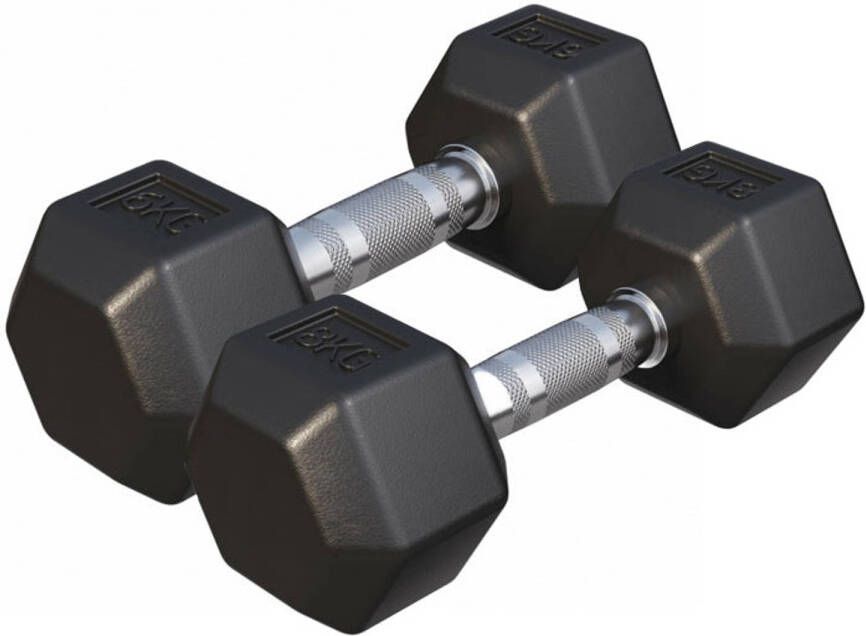 Gorilla Sports Dumbbels Set 14 kg 6 & 8 kg Hexagon Gietijzer