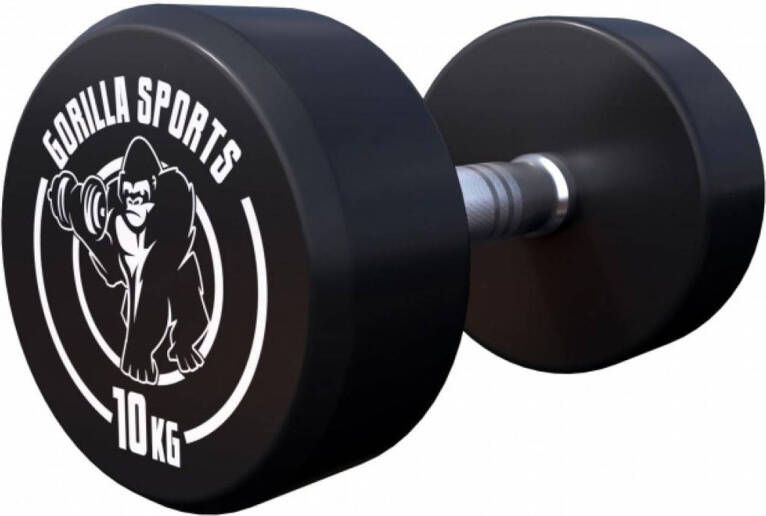 Gorilla Sports Dumbell 10 kg Gietijzer (rubber coating) Met logo