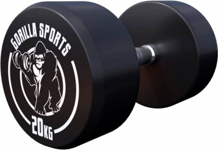 Gorilla Sports Dumbell 20 kg Gietijzer (rubber coating) Met logo