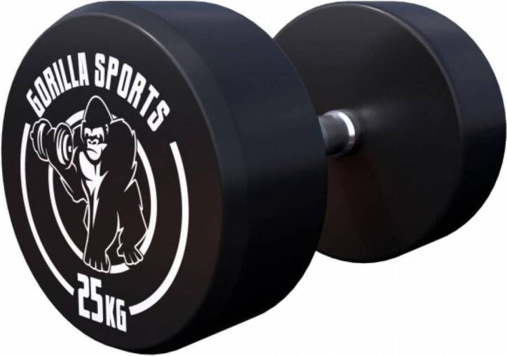 Gorilla Sports Dumbell 25 kg Gietijzer (rubber coating) Met logo