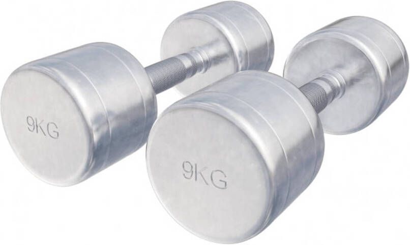 Gorilla Sports Dumbellset 18 kg 2x9 kg Halterset Vaste dumbbells Chroom